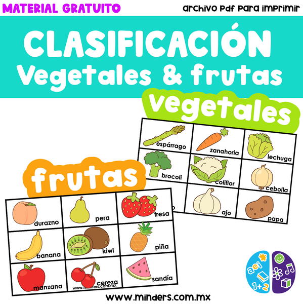 Clasificación de Frutas y Verduras - Material Gratuito Minders