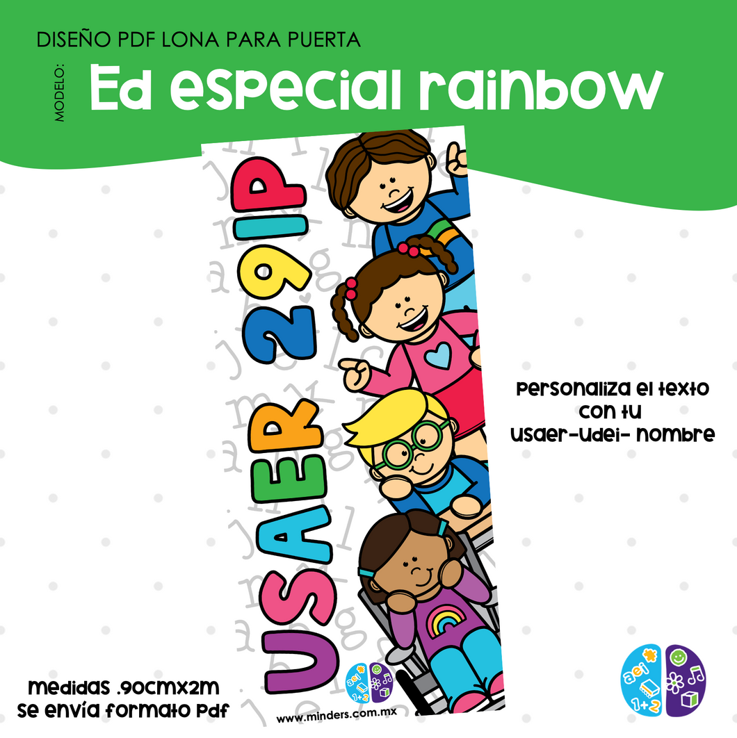 Diseño Lona Educación Especial Rainbow