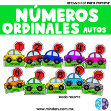 Cargar imagen en el visor de la galería, Números Ordinales Modelo Autos