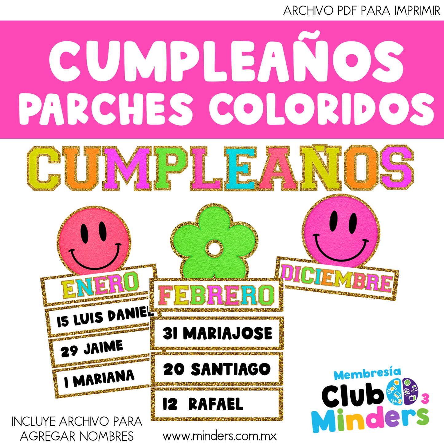 Cumpleaños Parches Coloridos