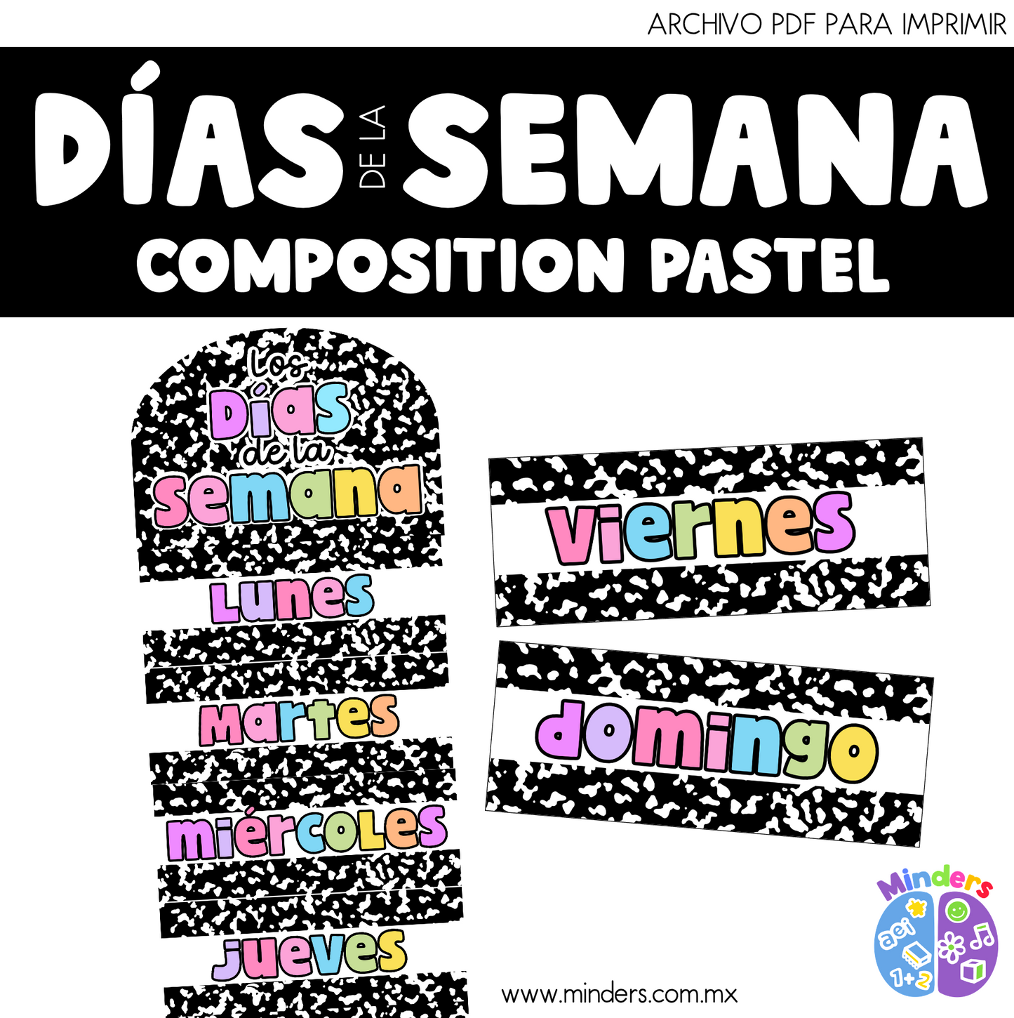 Days of the week - Pastel composition