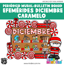 Cargar imagen en el visor de la galería, Periodico Mural - Bulletin Board Efemérides Diciembre Caramelo