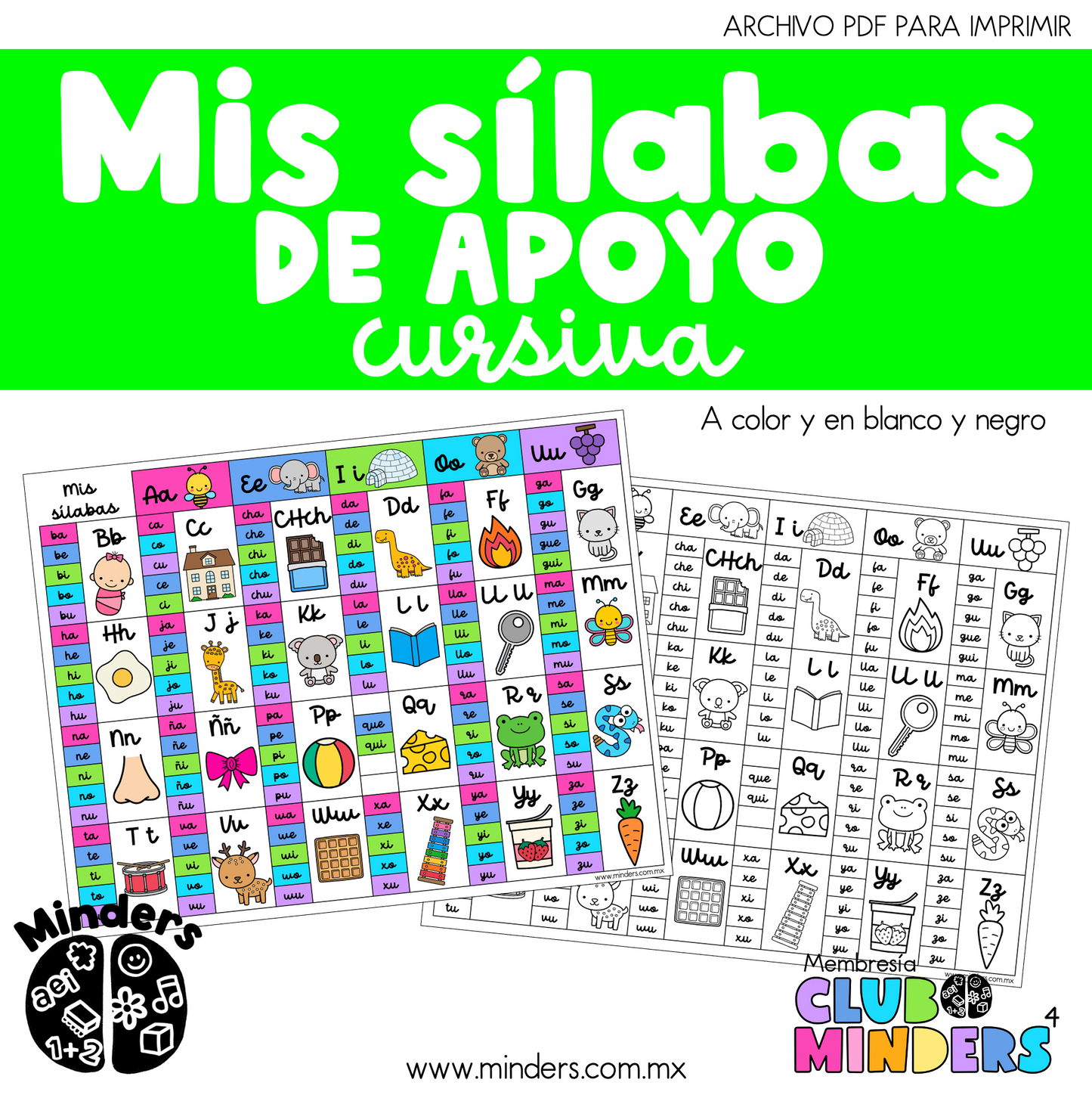 Mis silabas de apoyo CURSIVA