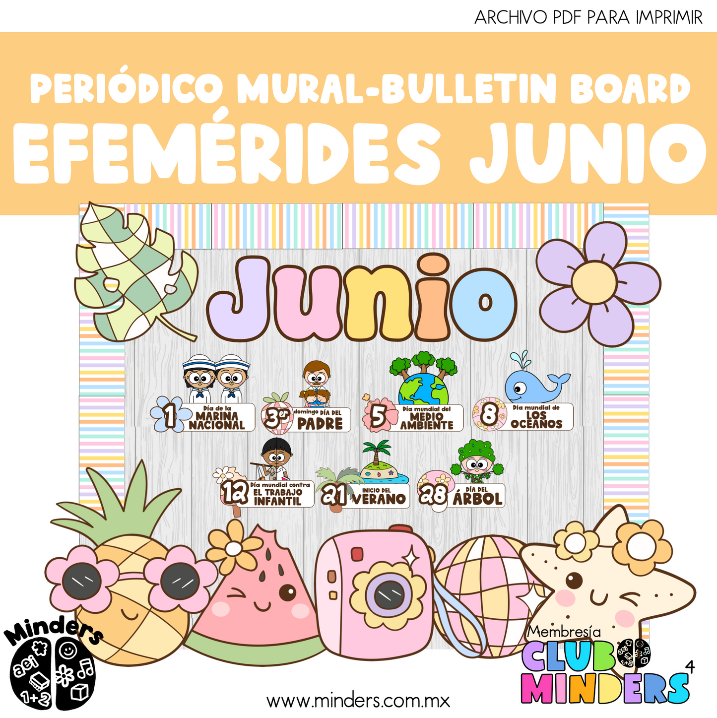 Periódico Mural - Efemérides Junio Retro