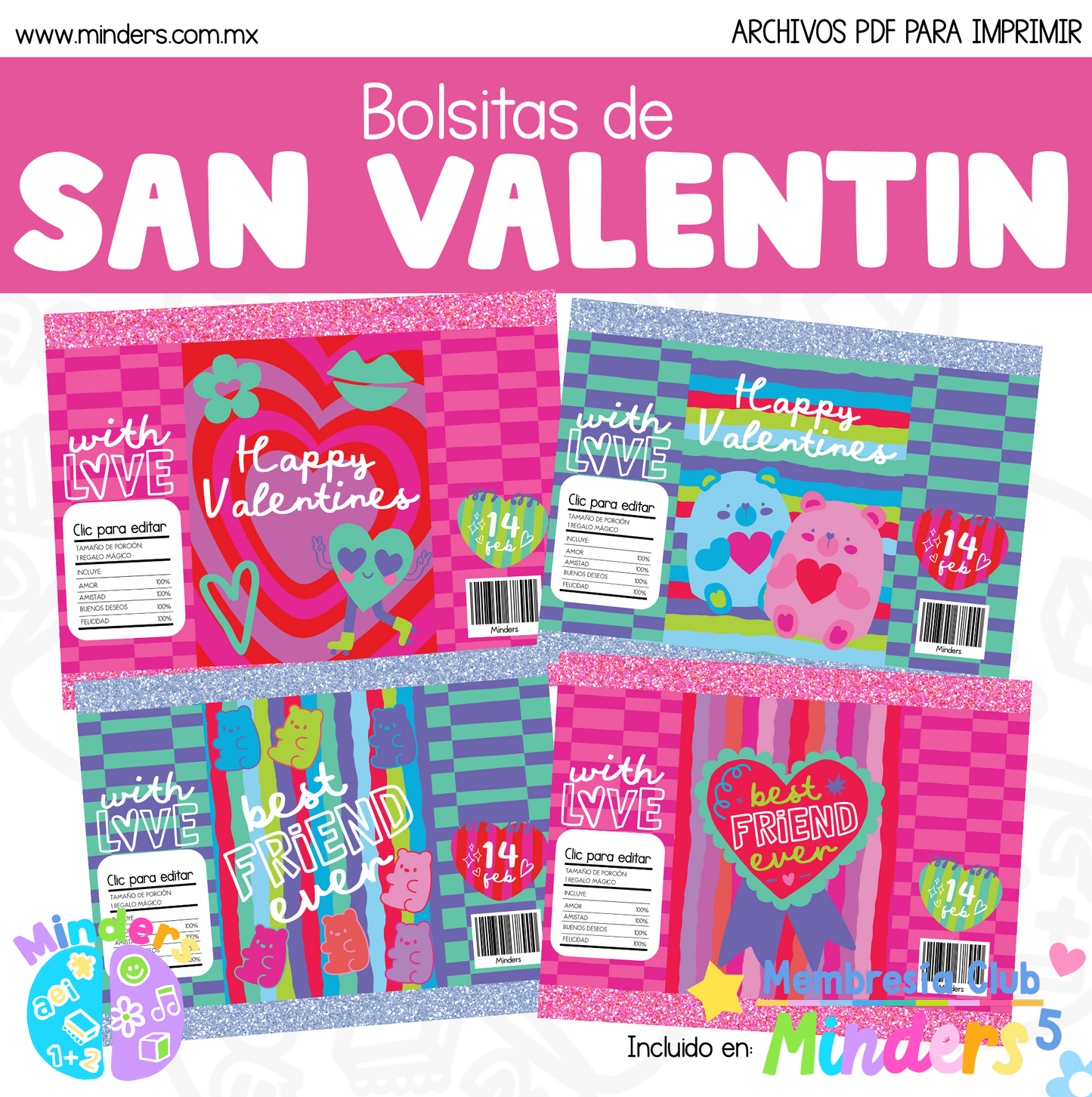 Bolsitas San Valentin - Editable