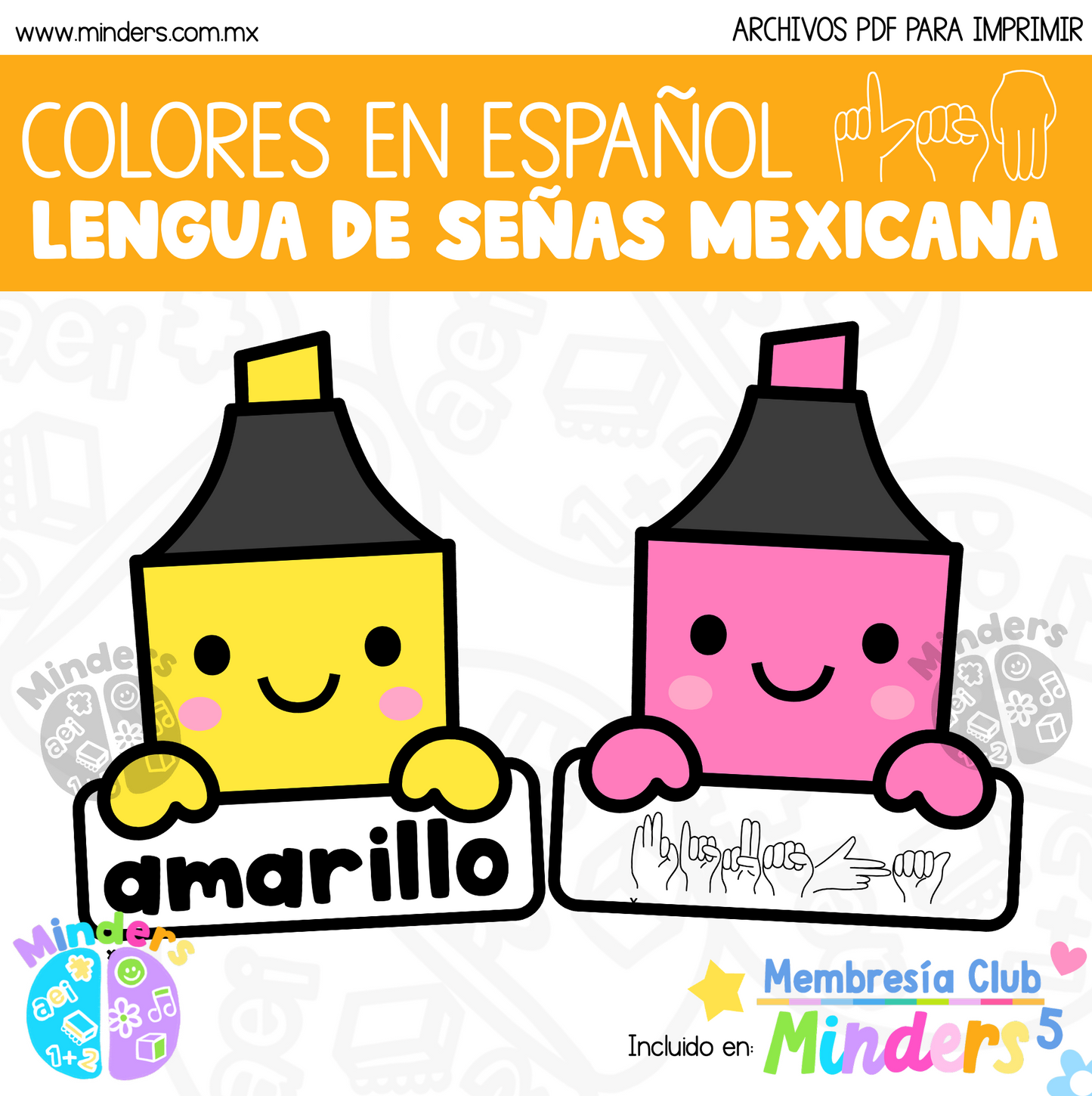 Colores en Español y LSM - Lengua de Señas Mexicana