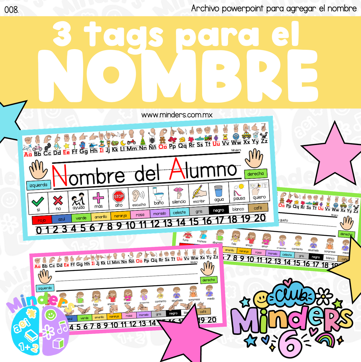 3 tags para el nombre
