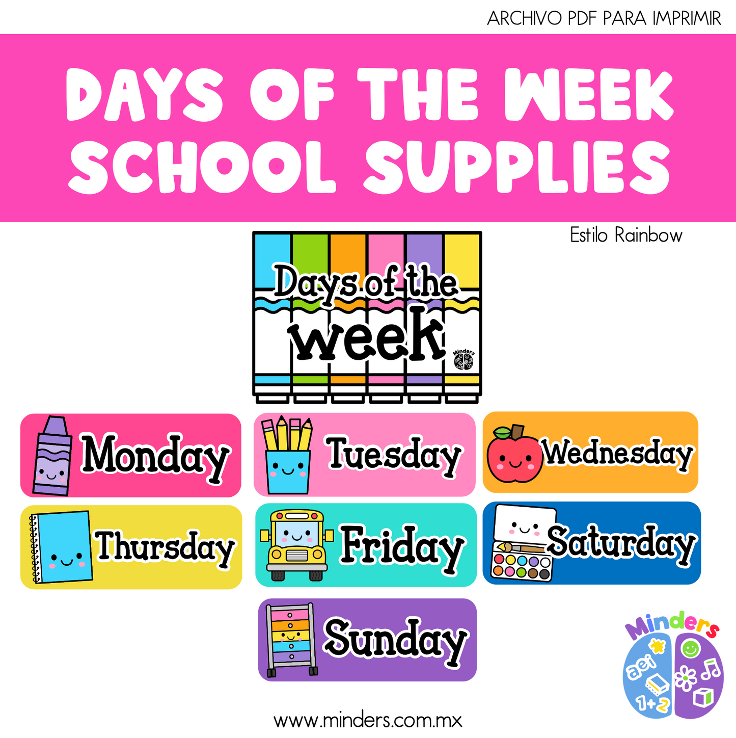 Days of the week - School Supplies