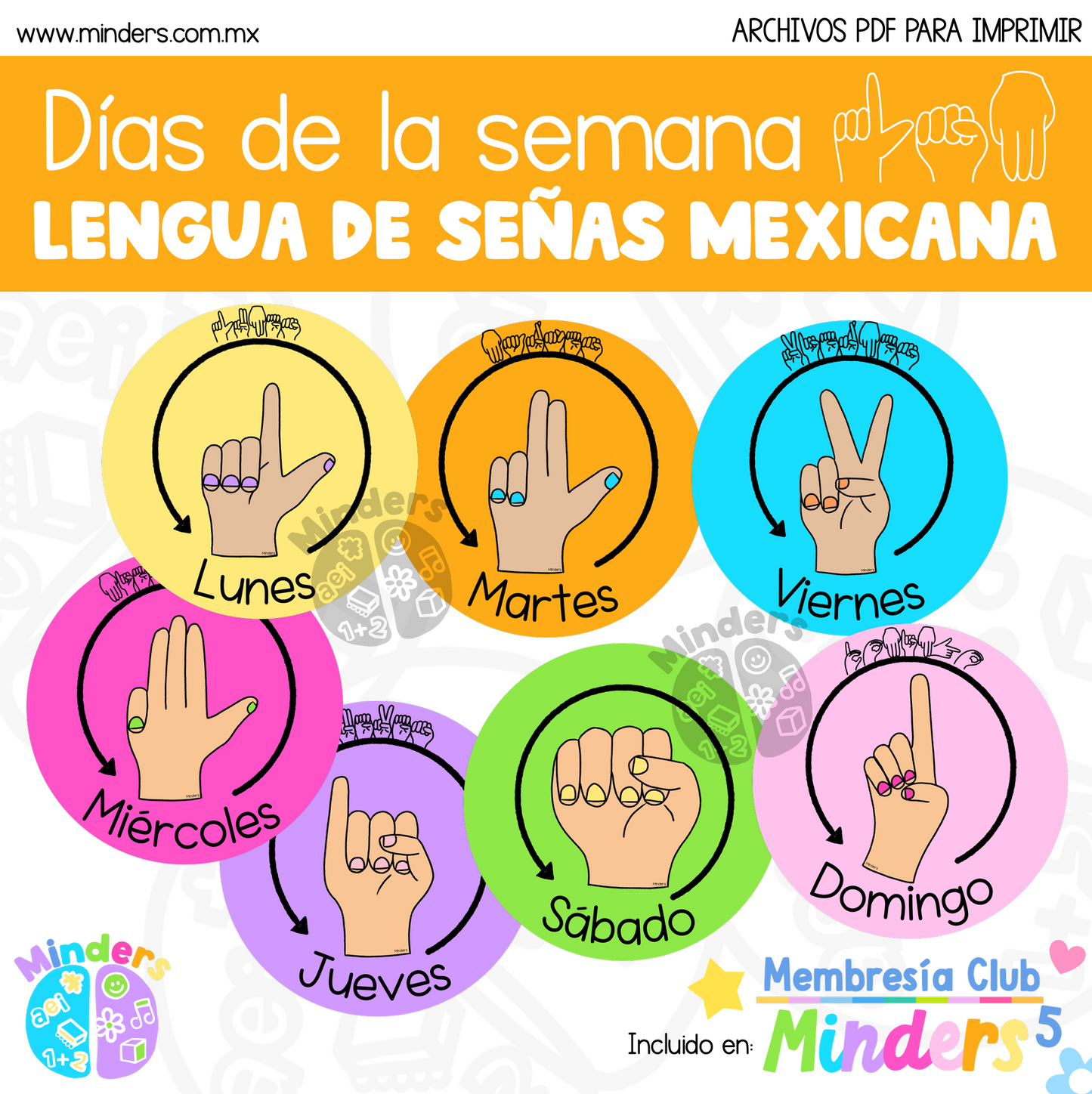 Días de la semana LSM (círculos)