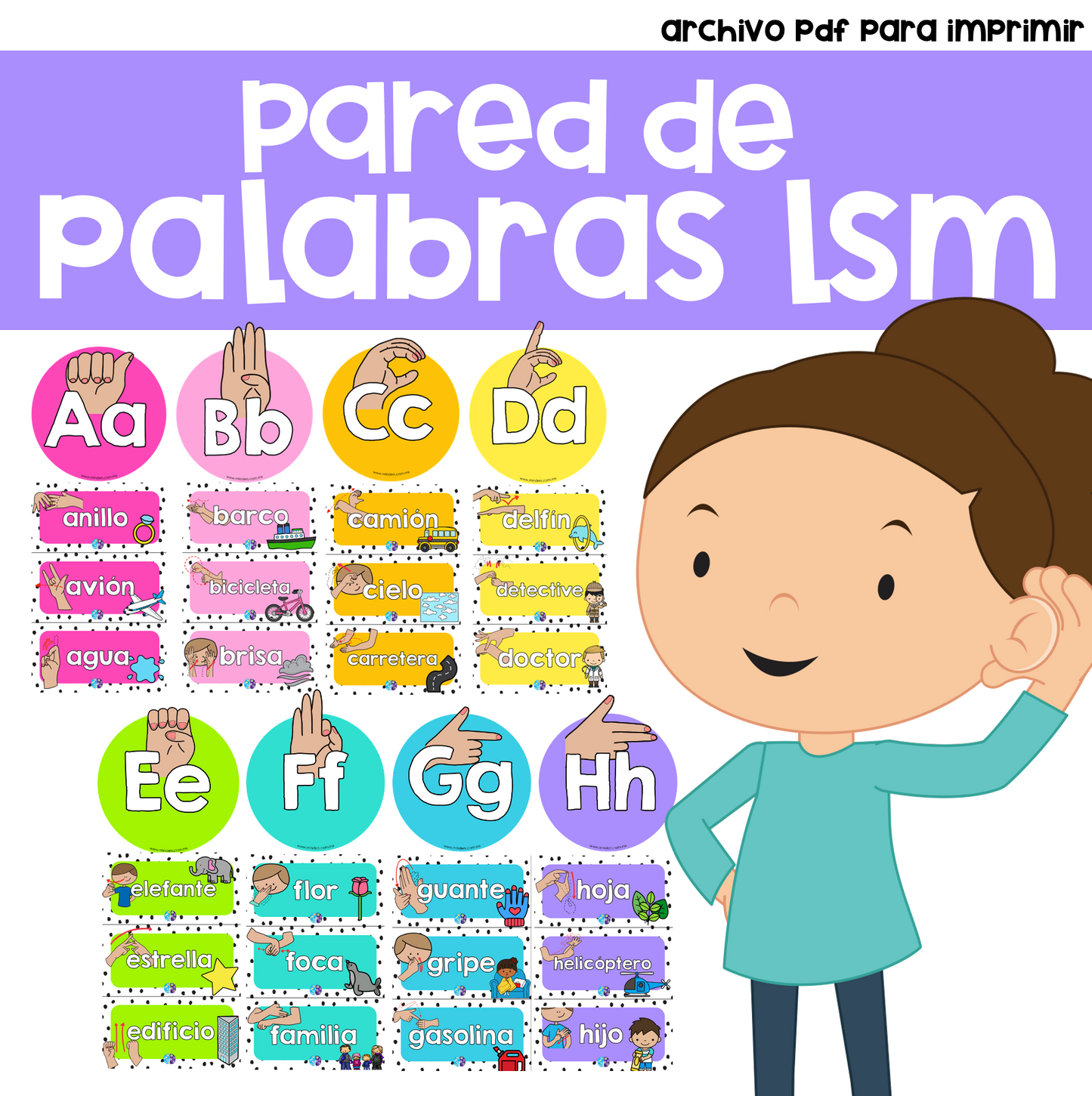 Pared de Palabras LSM - Alfabeto
