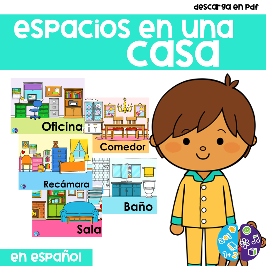 Posters de Espacios en una Casa en Español