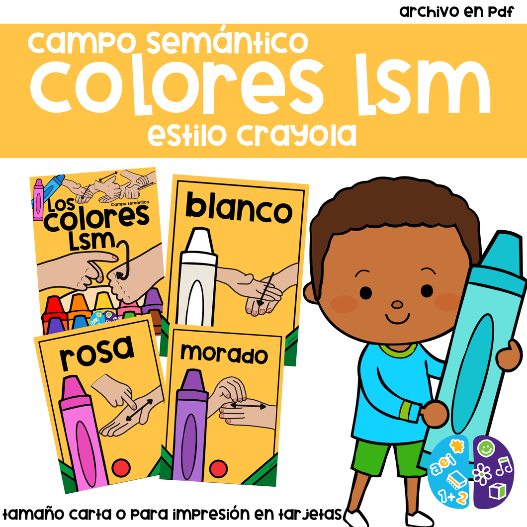 Campo Semántico Colores Tipo Crayola LSM Lengua de Señas Mexicana - Minders