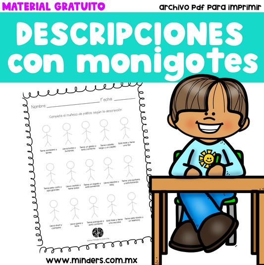 Descripciones con Monigotes - MATERIAL GRATUITO MINDERS