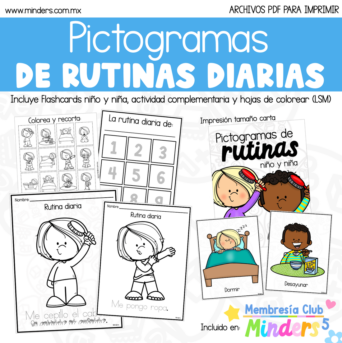 Pictogramas de Rutinas Diarias – Mindersmx