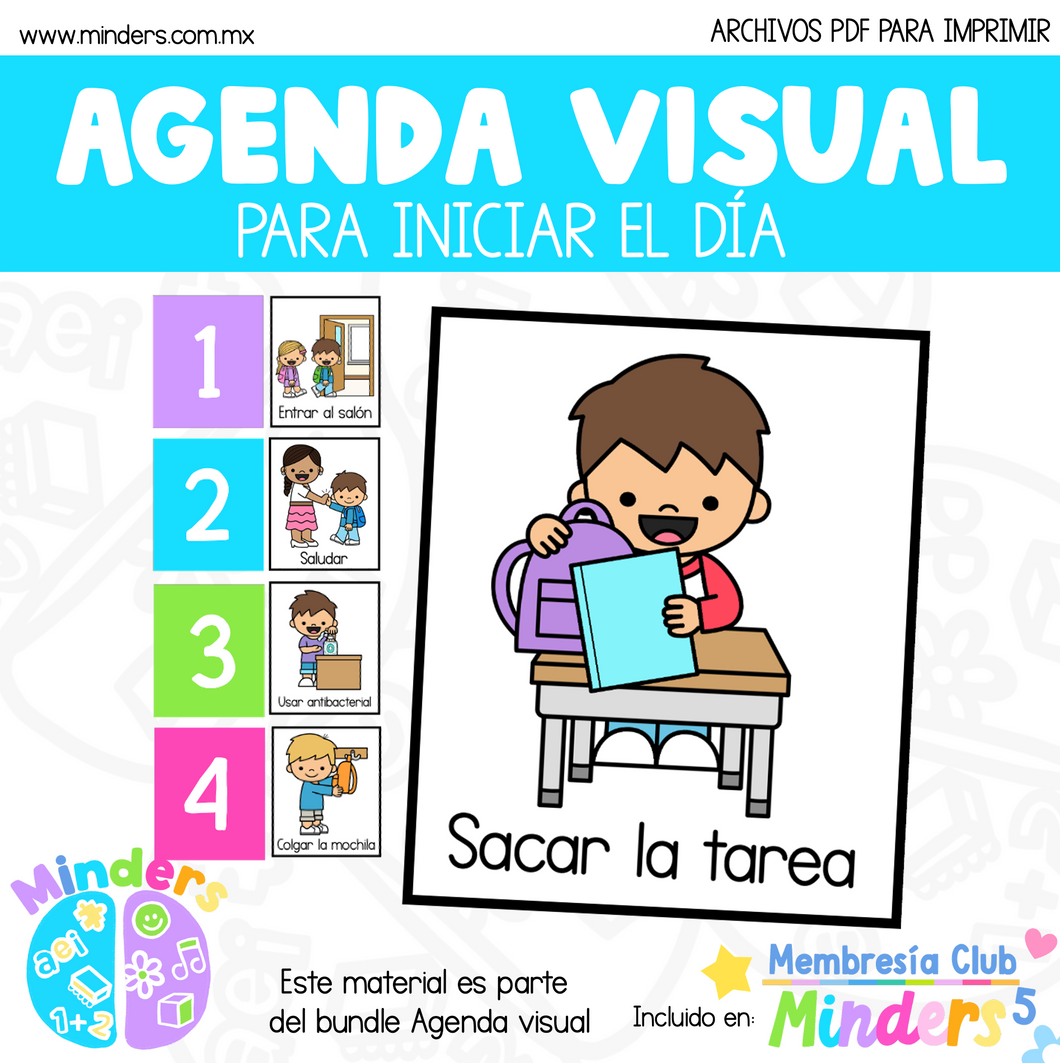 Agenda visual para el salón de clases - Iniciar el día