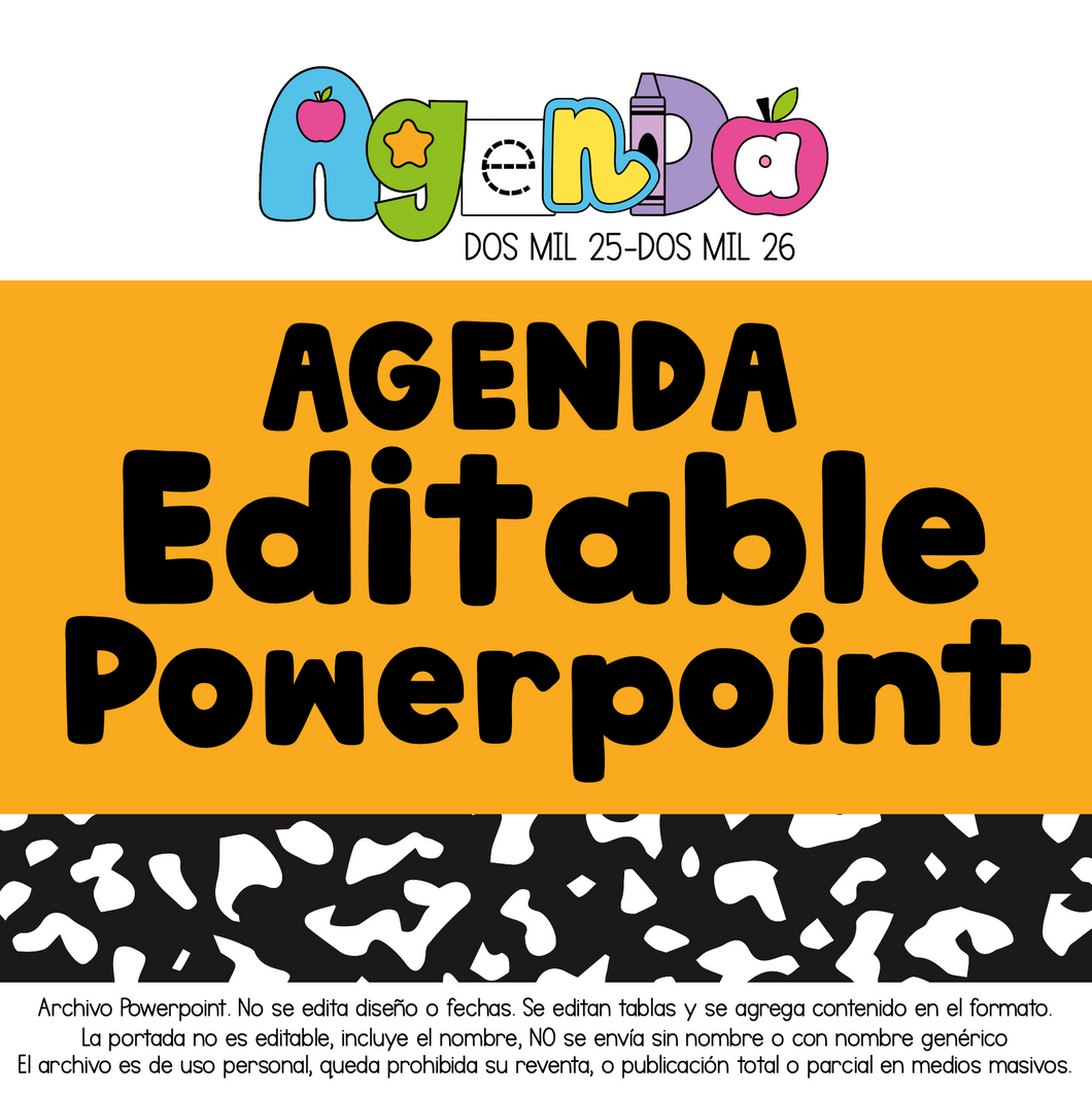 Agenda Editable 2025-2026