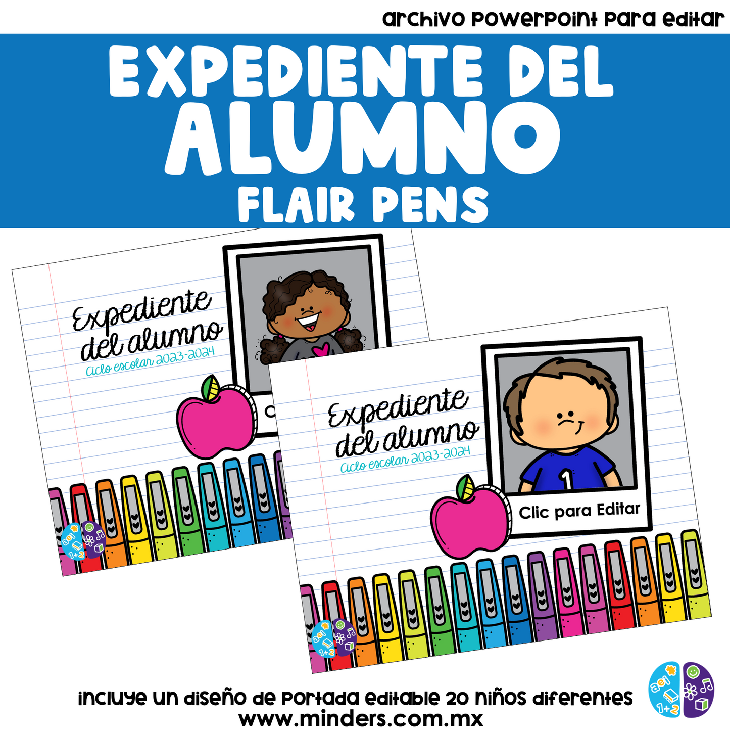 Portada Expediente del Alumno Flair Pens