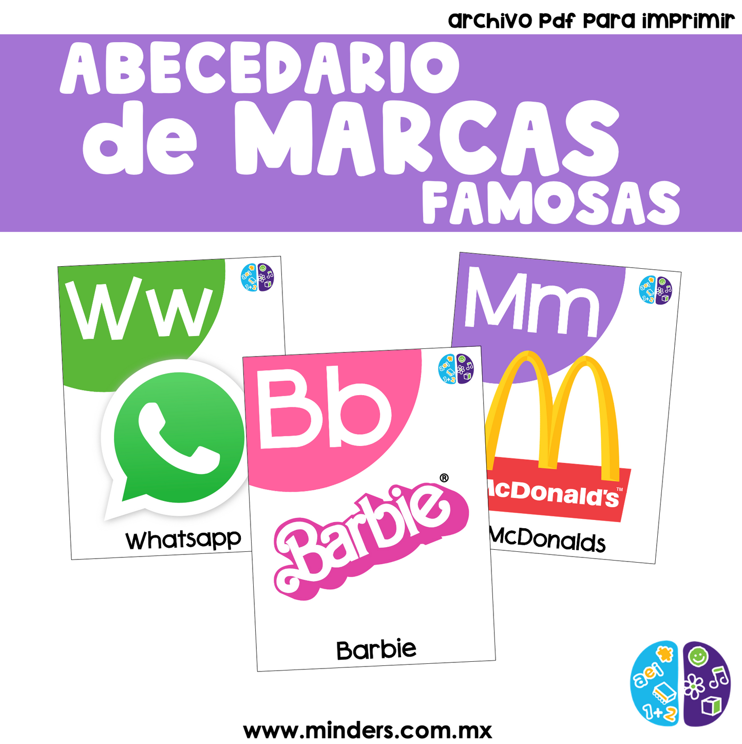 Alphabet of famous brands