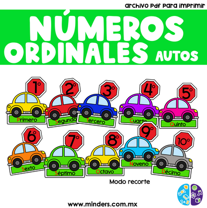 Números Ordinales Modelo Autos