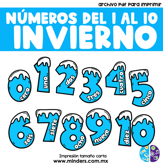 Los Números del 1 al 10 Invierno