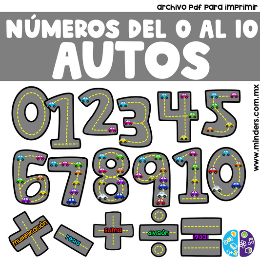 Números del 0 al 10 Autos