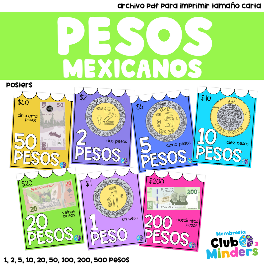 Posters de los Pesos Mexicanos