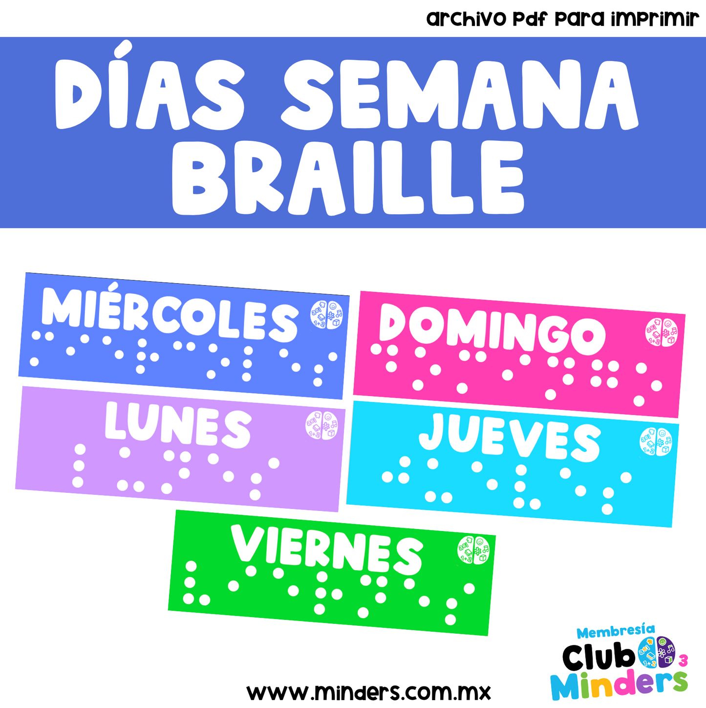 Días de la semana Braille