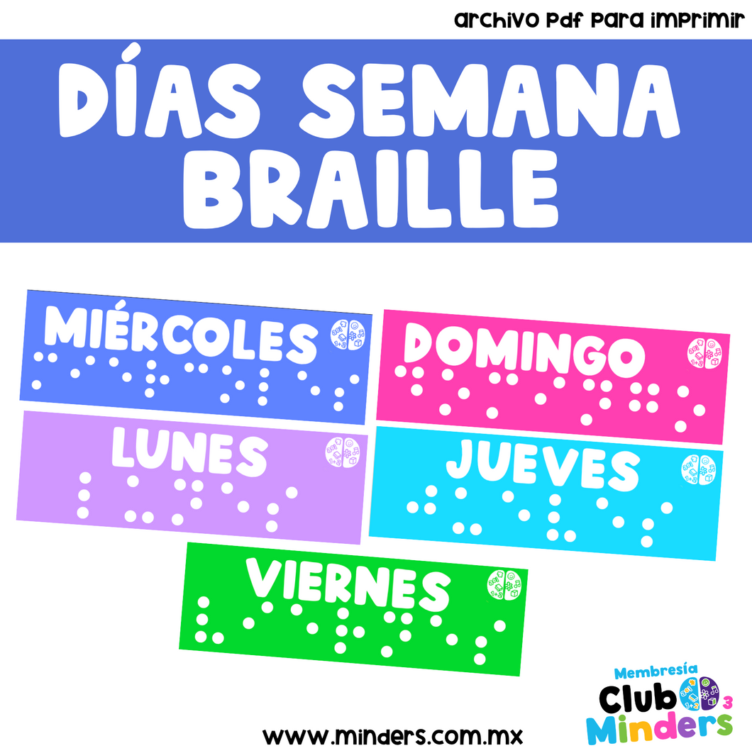 Días de la semana Braille