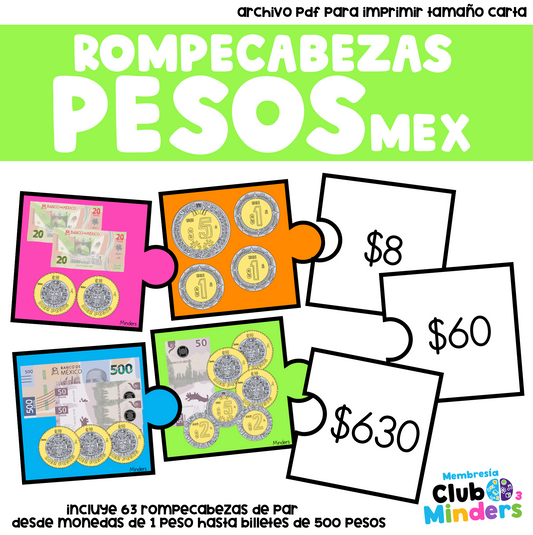 Rompecabezas de los pesos mexicanos