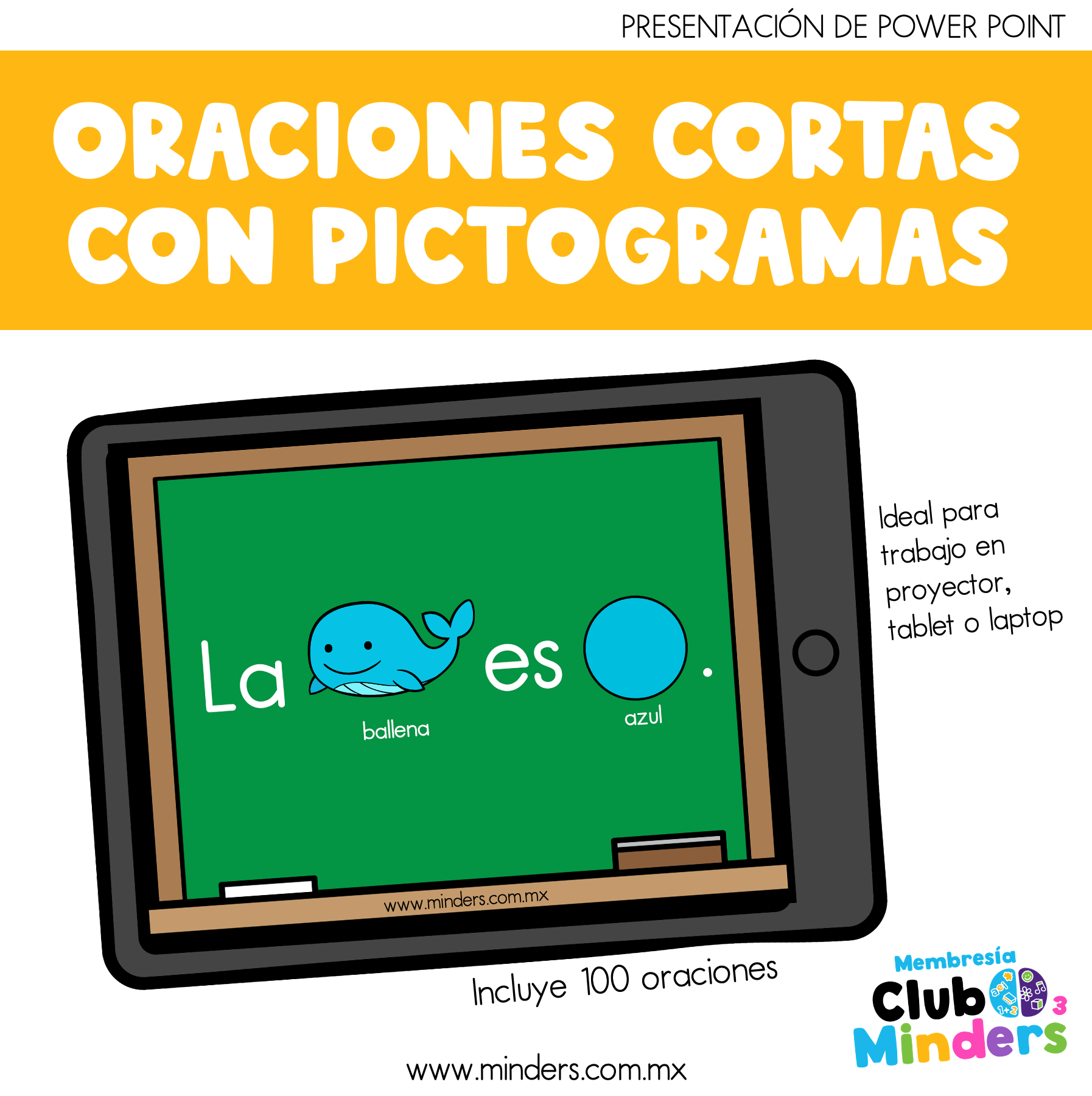 Short sentences with pictograms - PPSX – Mindersmx