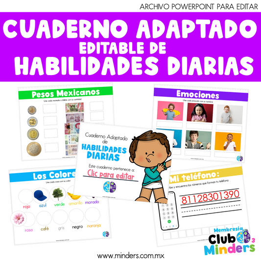 Cuaderno Adaptado de Habilidades Diarias Editable