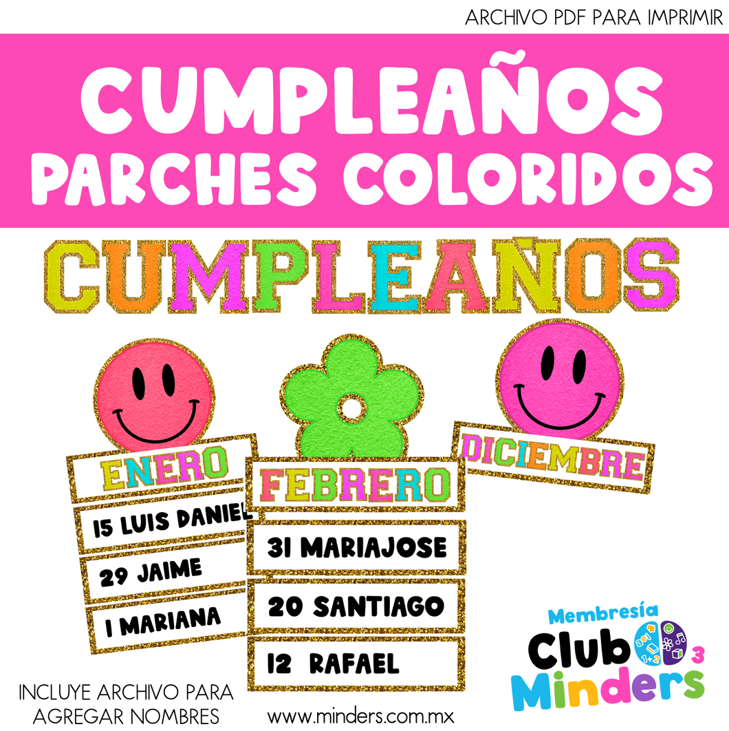 Cumpleaños Parches Coloridos