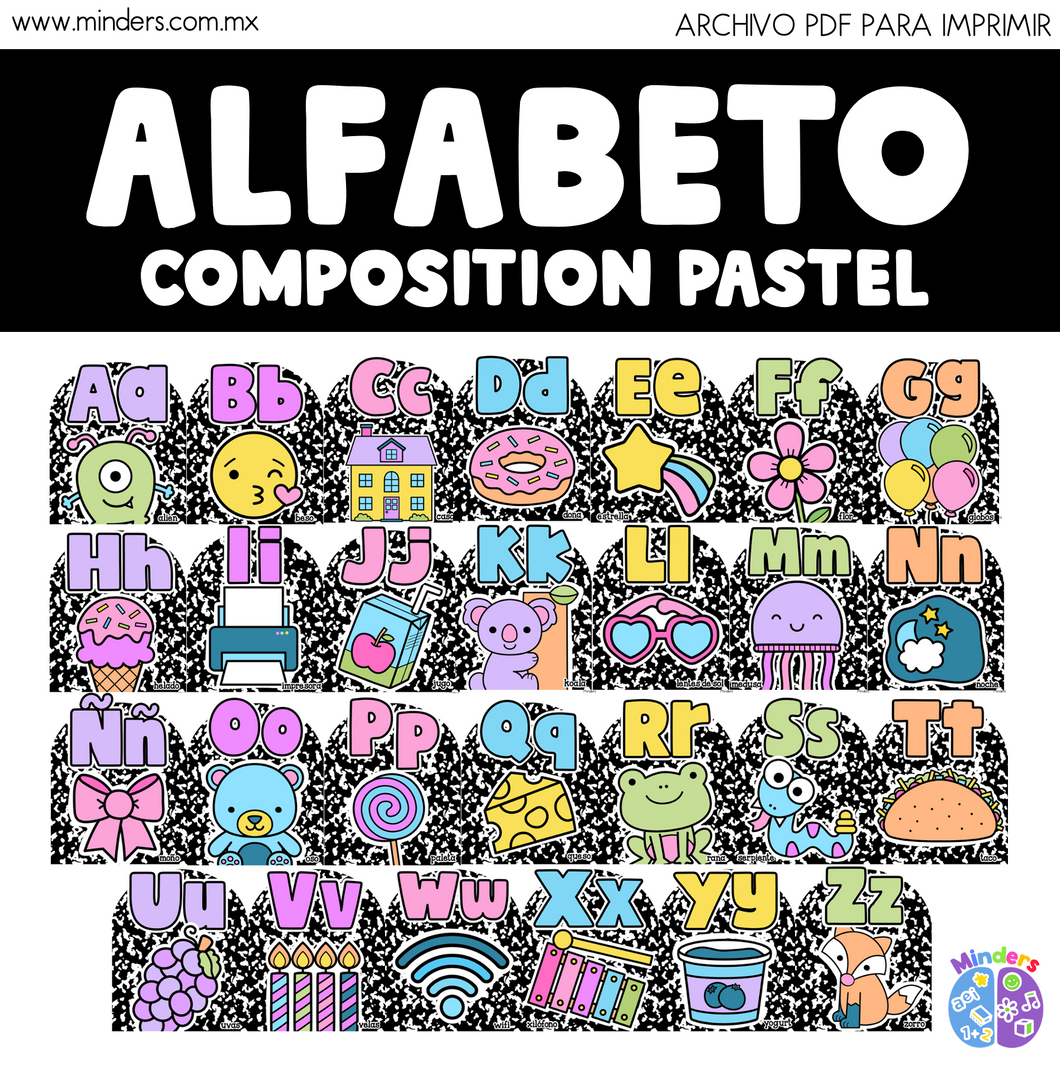 Alfabeto Composition Pastel