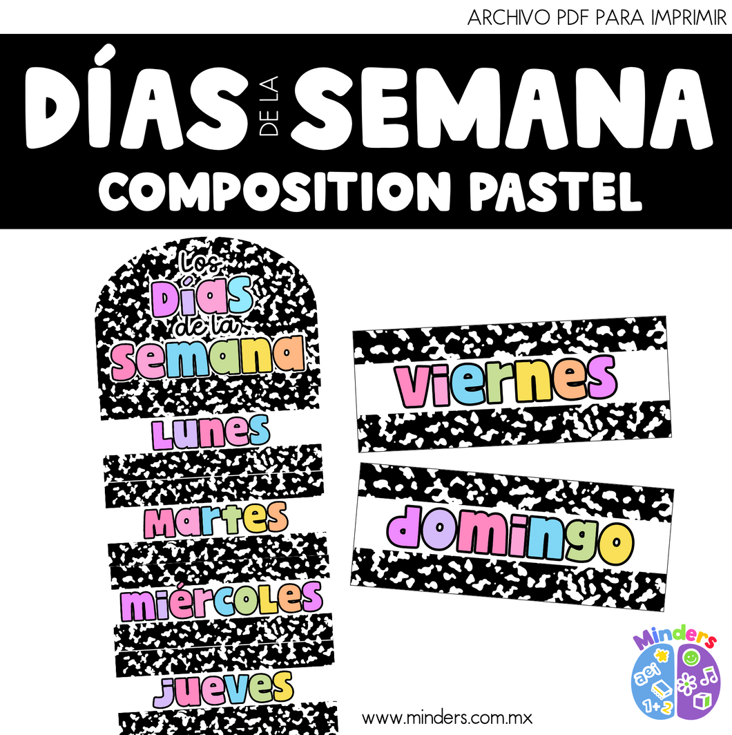 Días de la semana - Composition pastel