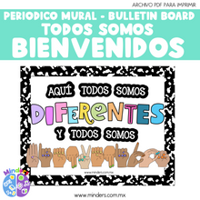 Load image into Gallery viewer, We are all different and we are all welcome - Periodico Mural/Bulletin board
