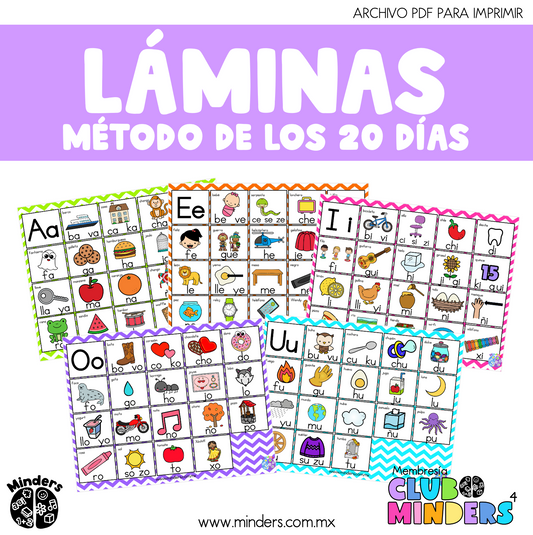 Láminas método de los 20 días