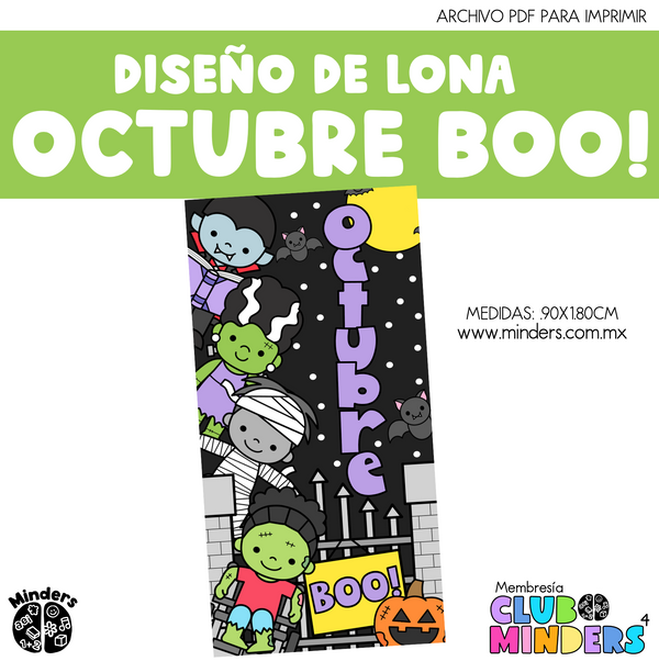 Diseño de lona Octubre Boo!