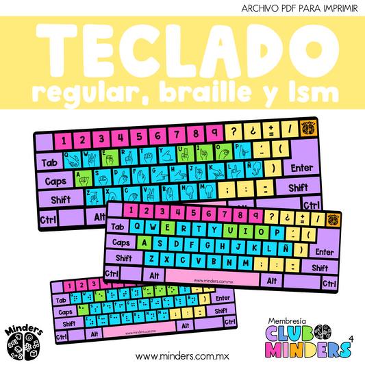 Teclado regular, braille y LSM