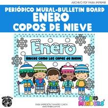 Cargar imagen en el visor de la galería, Periódico Mural - Bulletin Board Enero Copos de Nieve
