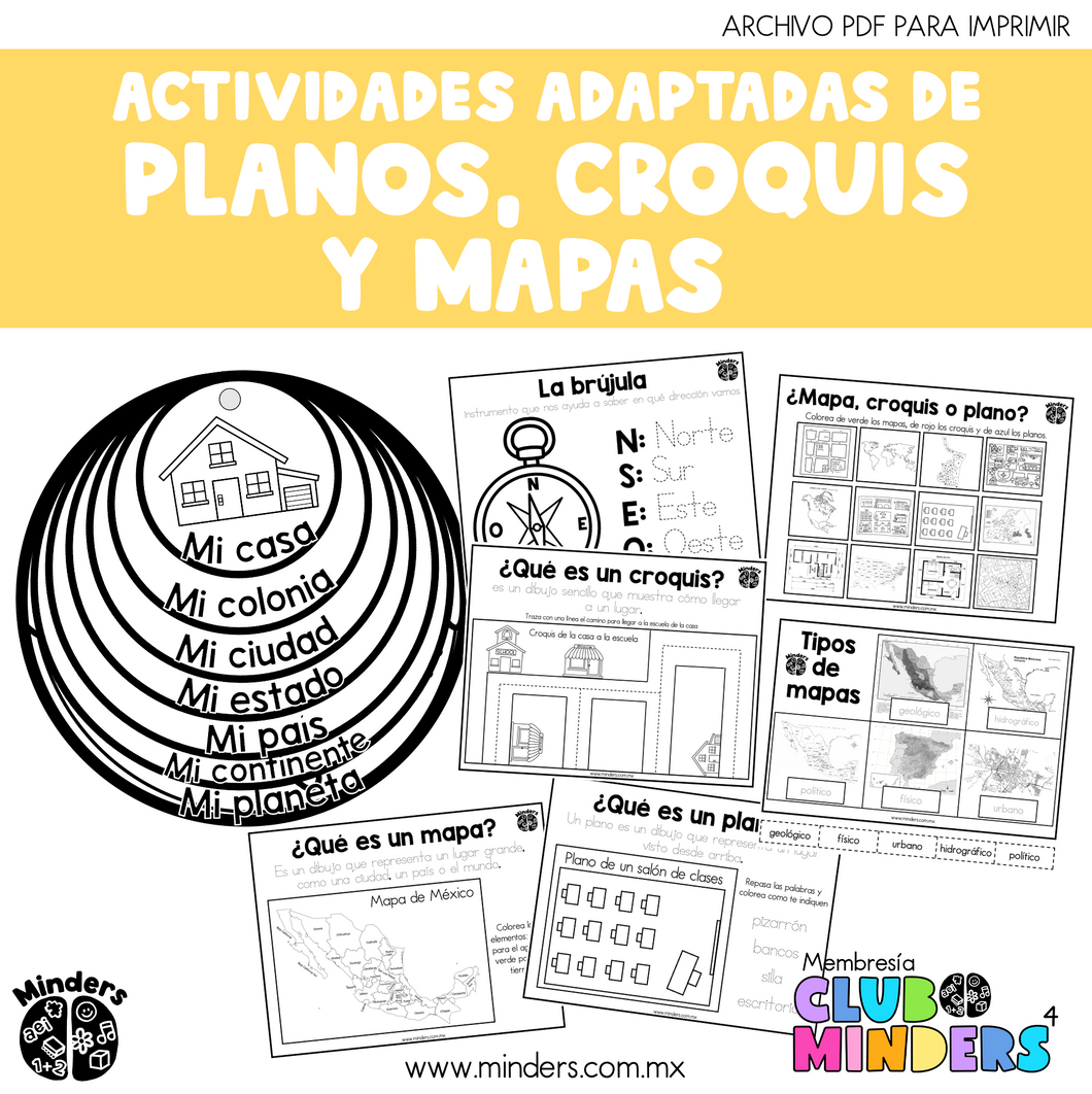 Actividades adaptadas de Planos, croquis y mapas