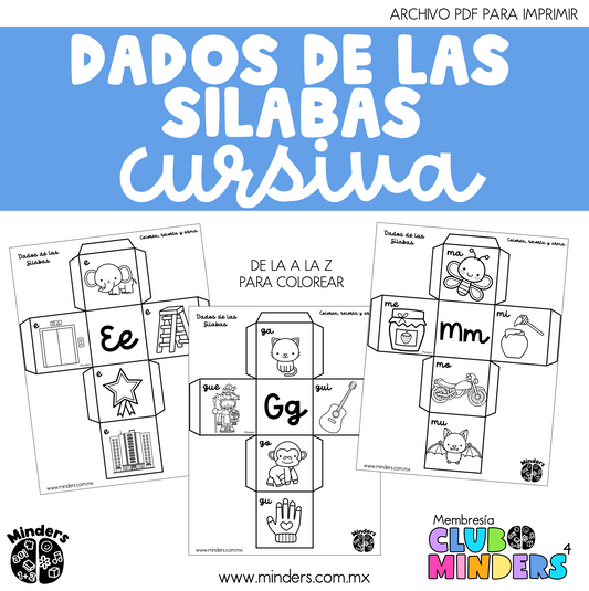 Dados de las sílabas CURSIVA
