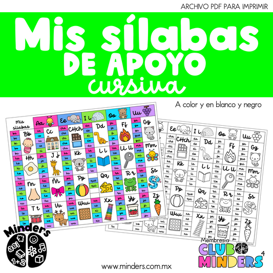 Mis silabas de apoyo CURSIVA