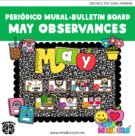 Bulletin board - May Observances Composition