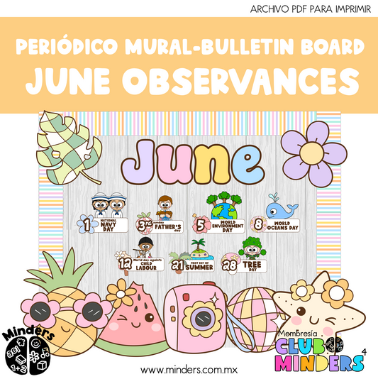 Bulletin board - June Observances Retro