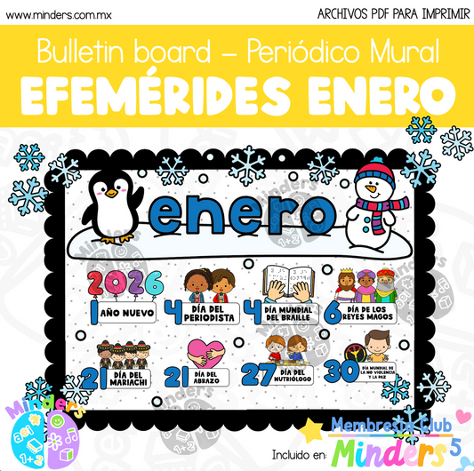 Bulletin board / Periódico mural Efemérides de Enero 2026