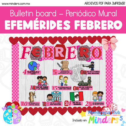 Bulletin board - Periódico Mural Efemérides Febrero