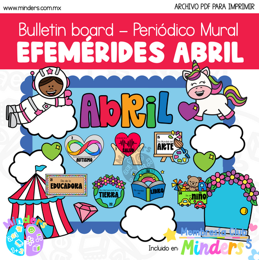 Bulletin board - Periódico Mural Efemérides Abril 2026