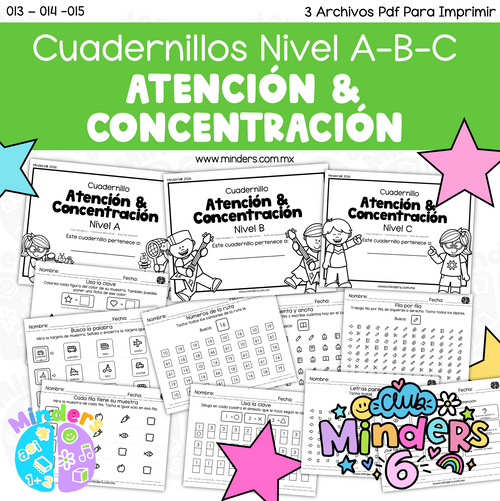 Cuadernillos de Atención y Concentración – Niveles A, B y C