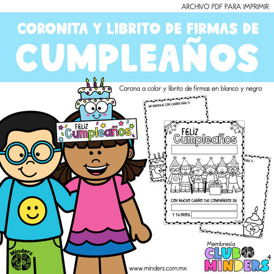 Coronita y libro de firmas de cumpleaños