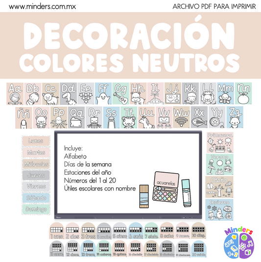 Paquete de decoración en colores neutros